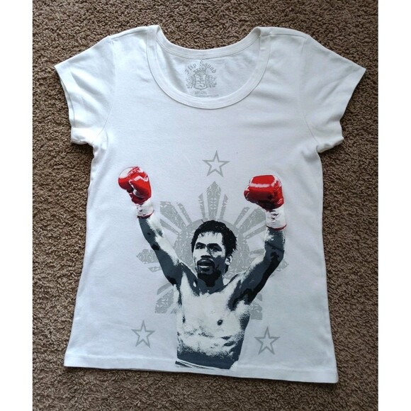 Manny Pacquiao Shirt Women's Large White Short Sleeve - Picture 1 of 8
